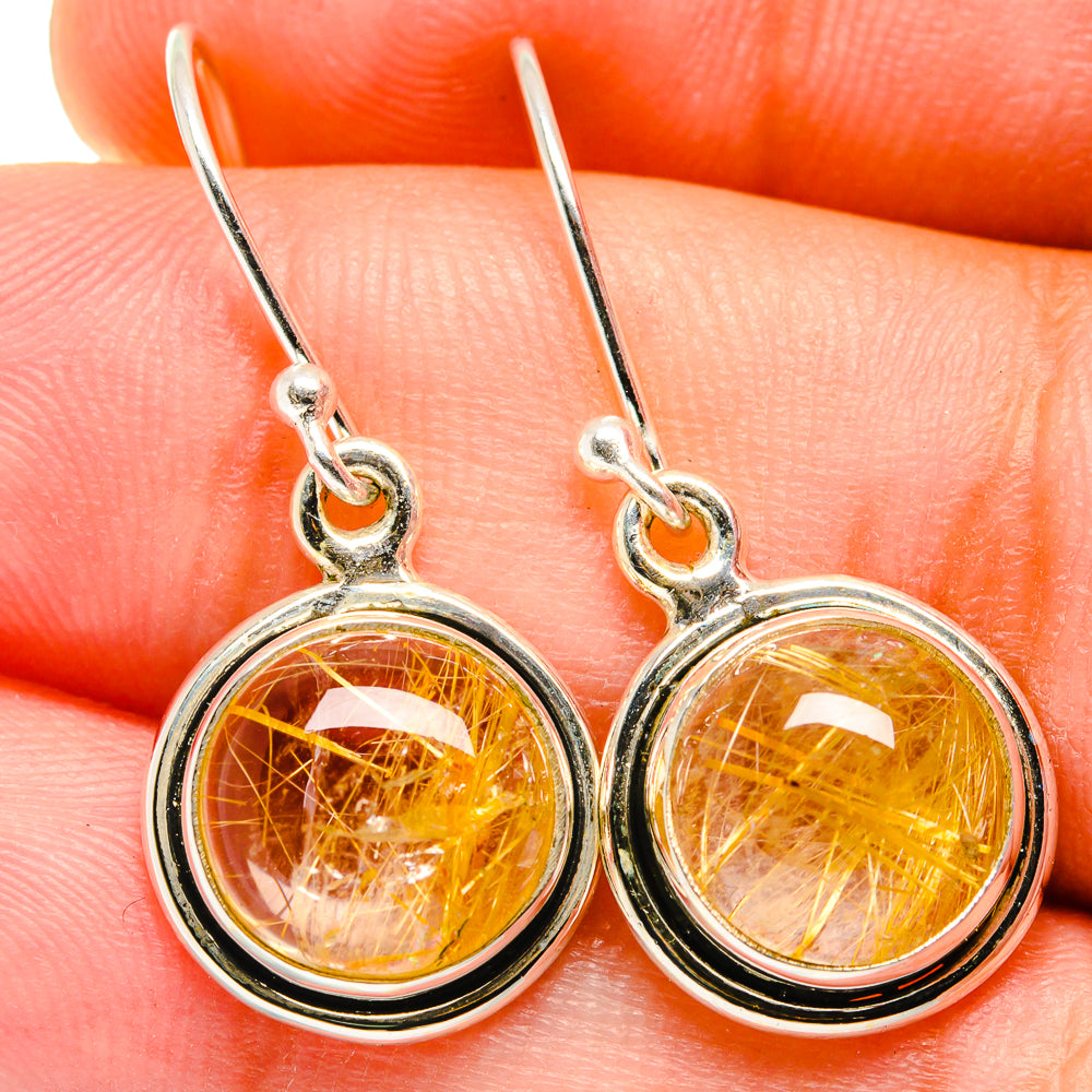 Rutilated Quartz Earrings handcrafted by Ana Silver Co - EARR421350