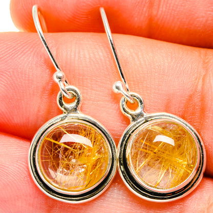 Rutilated Quartz Earrings handcrafted by Ana Silver Co - EARR421350