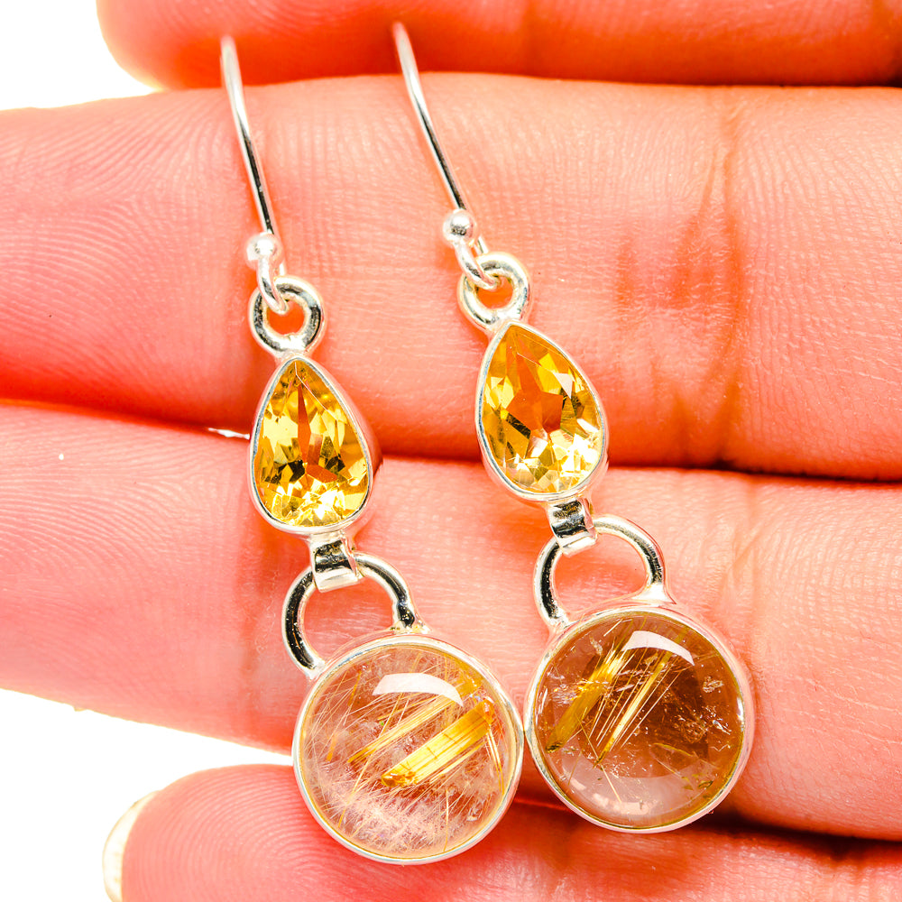 Rutilated Quartz Earrings handcrafted by Ana Silver Co - EARR421352