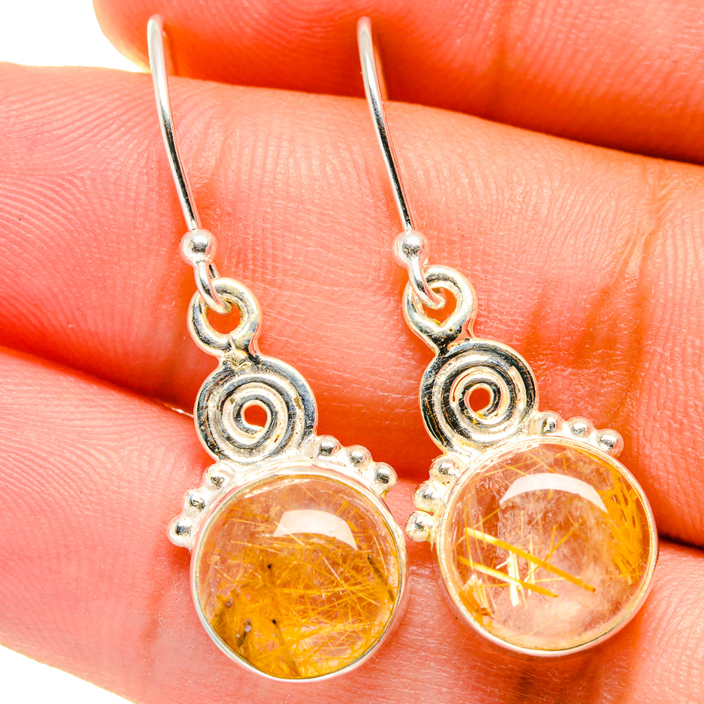 Rutilated Quartz Earrings handcrafted by Ana Silver Co - EARR421377