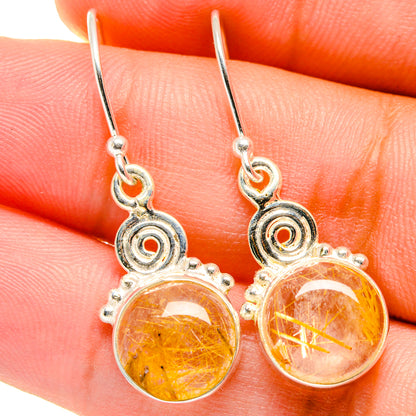 Rutilated Quartz Earrings handcrafted by Ana Silver Co - EARR421377