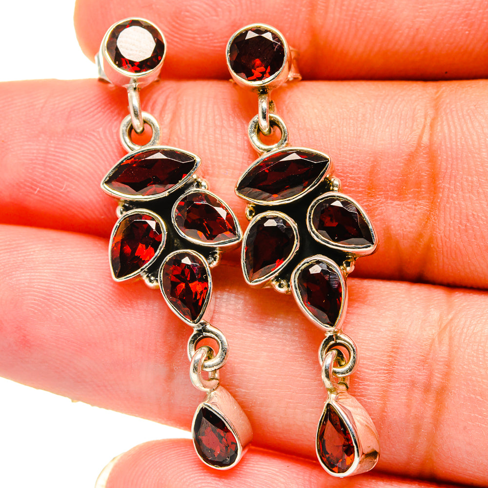 Garnet Earrings handcrafted by Ana Silver Co - EARR421378