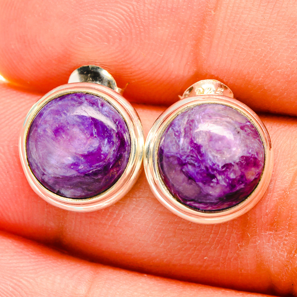 Charoite Earrings handcrafted by Ana Silver Co - EARR421390