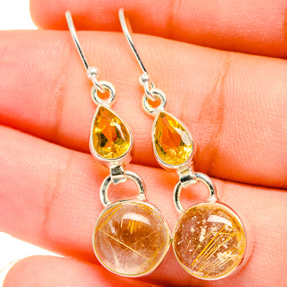 Rutilated Quartz Earrings handcrafted by Ana Silver Co - EARR421395