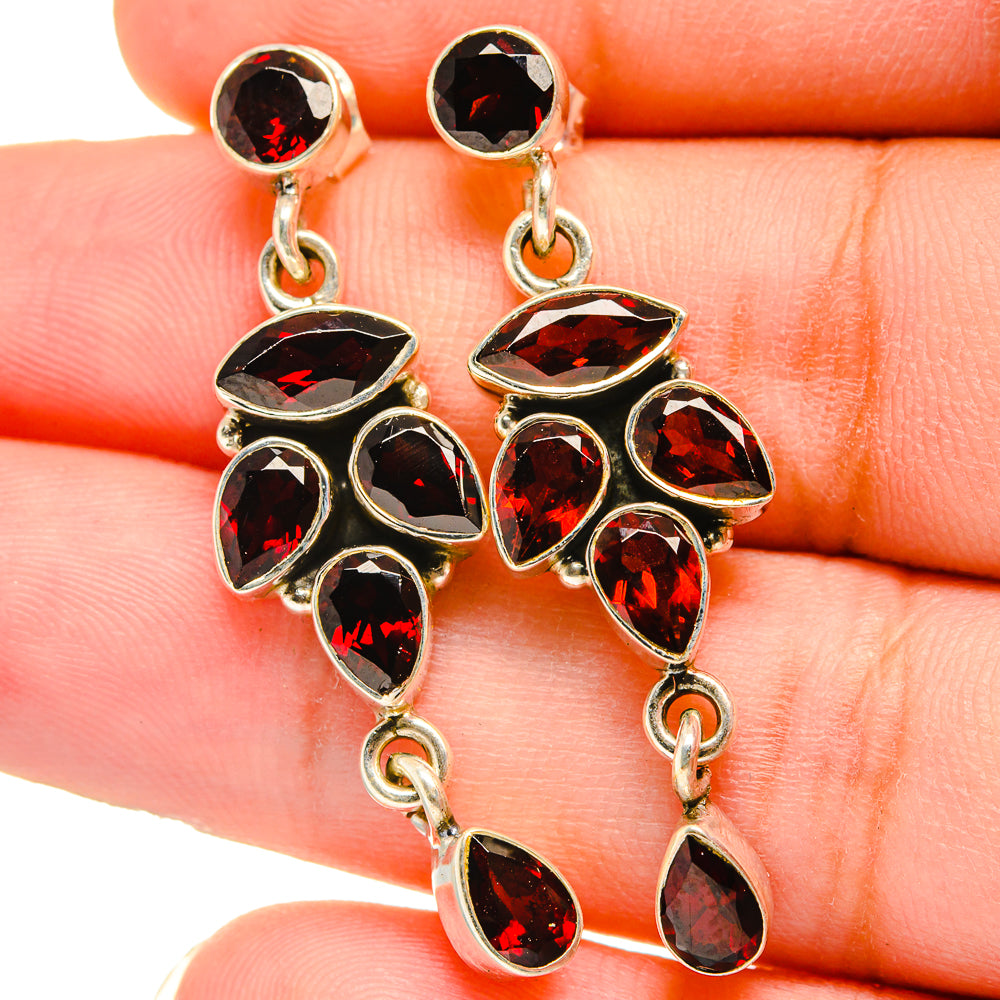 Garnet Earrings handcrafted by Ana Silver Co - EARR421398