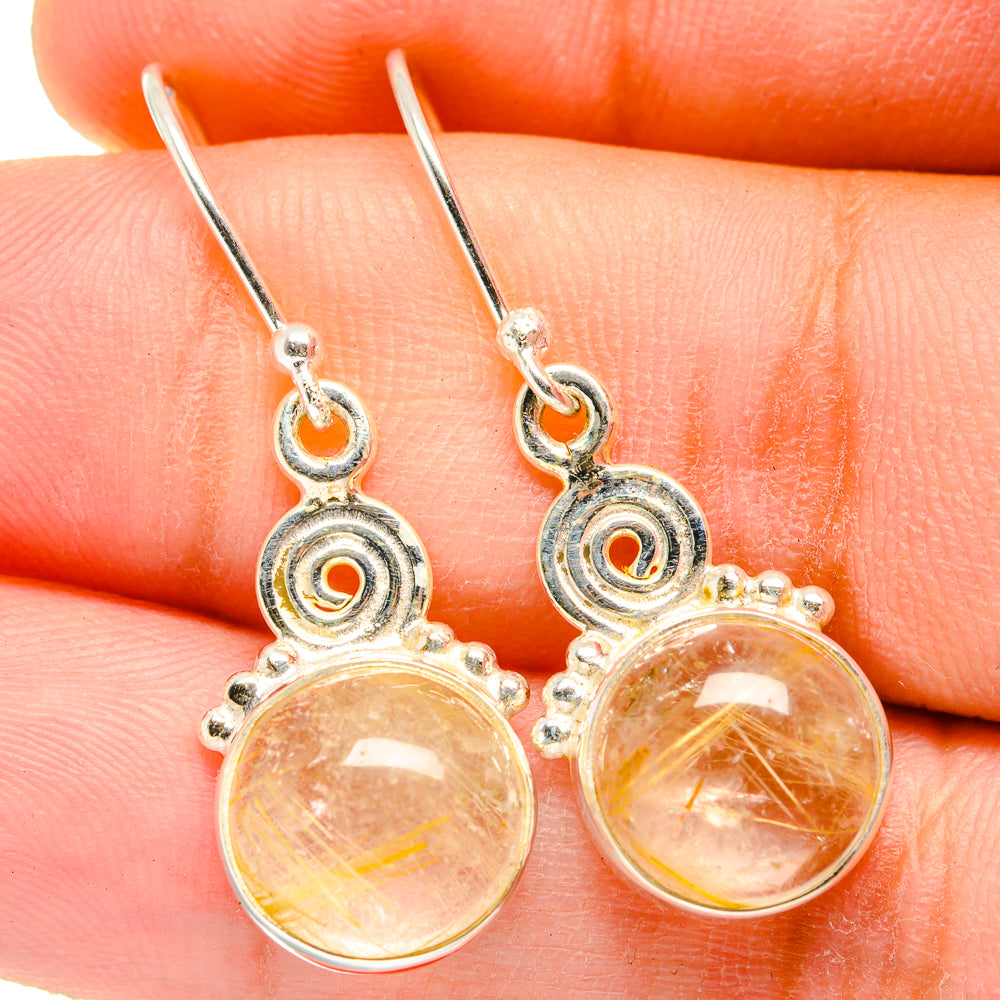 Rutilated Quartz Earrings handcrafted by Ana Silver Co - EARR421409