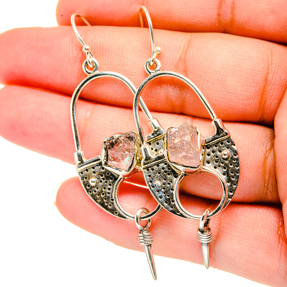 Rose Quartz Earrings handcrafted by Ana Silver Co - EARR421415