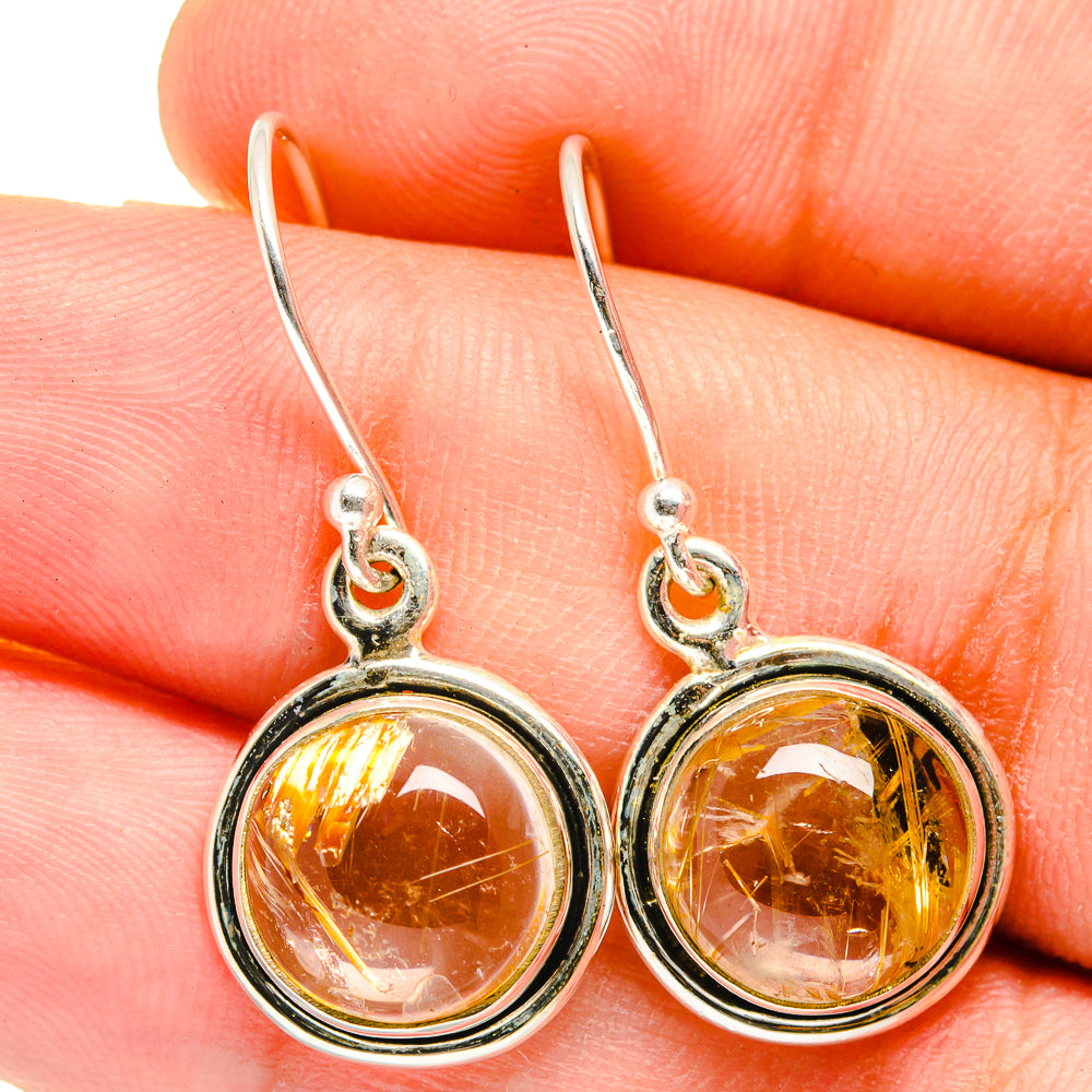 Rutilated Quartz Earrings handcrafted by Ana Silver Co - EARR421426