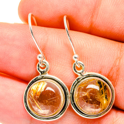 Rutilated Quartz Earrings handcrafted by Ana Silver Co - EARR421426