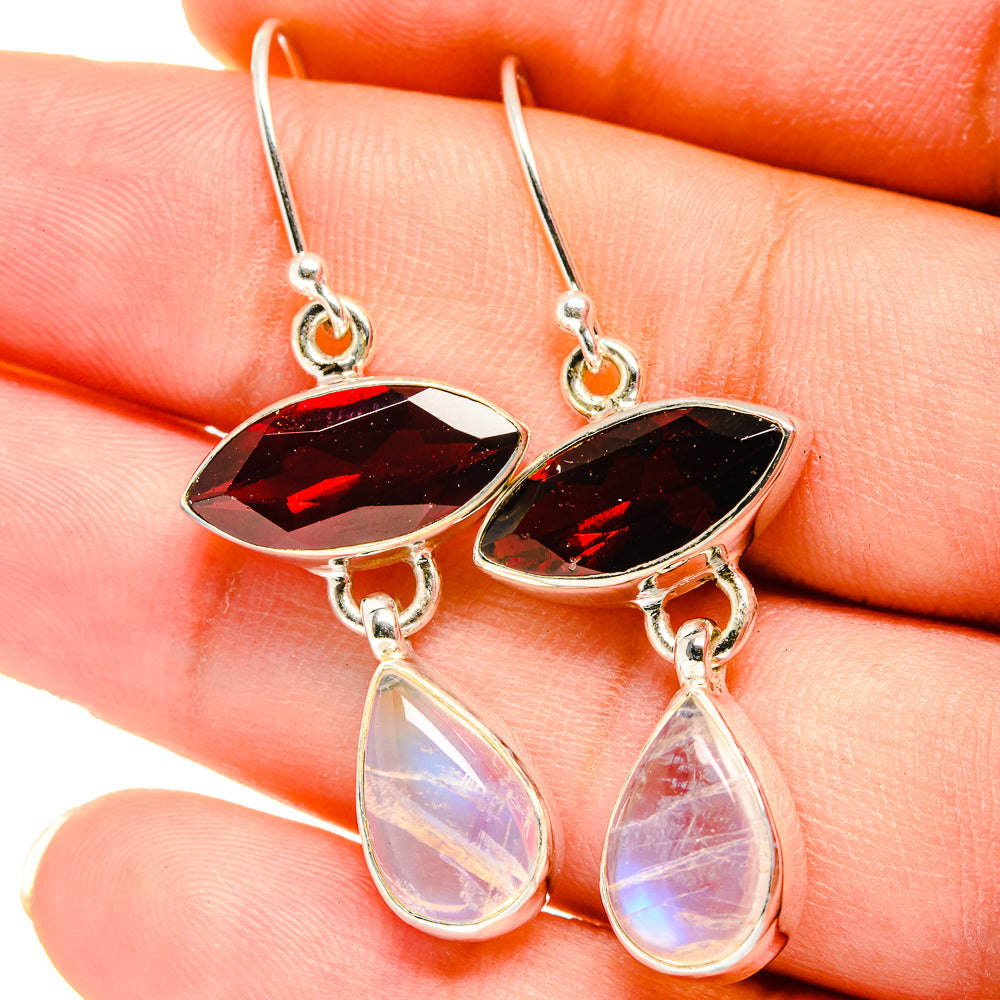 Rainbow Moonstone Earrings handcrafted by Ana Silver Co - EARR421437