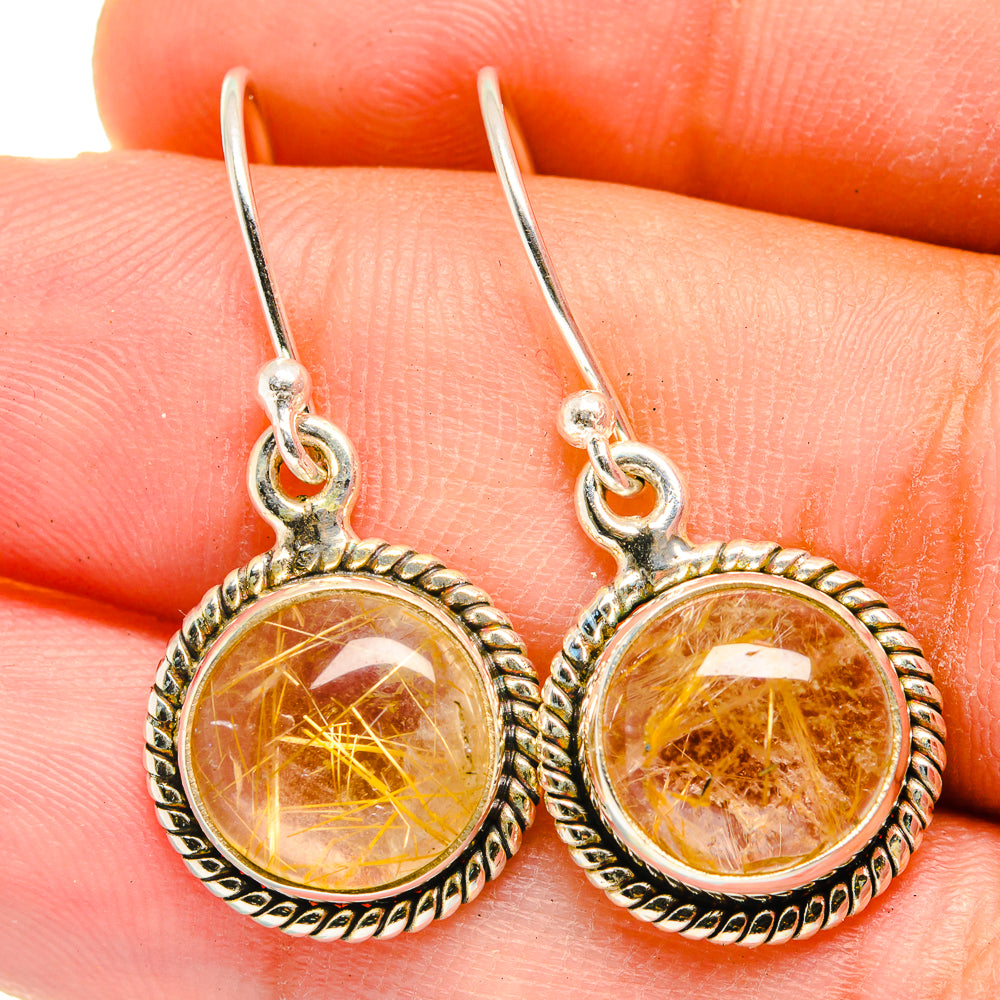 Rutilated Quartz Earrings handcrafted by Ana Silver Co - EARR421450