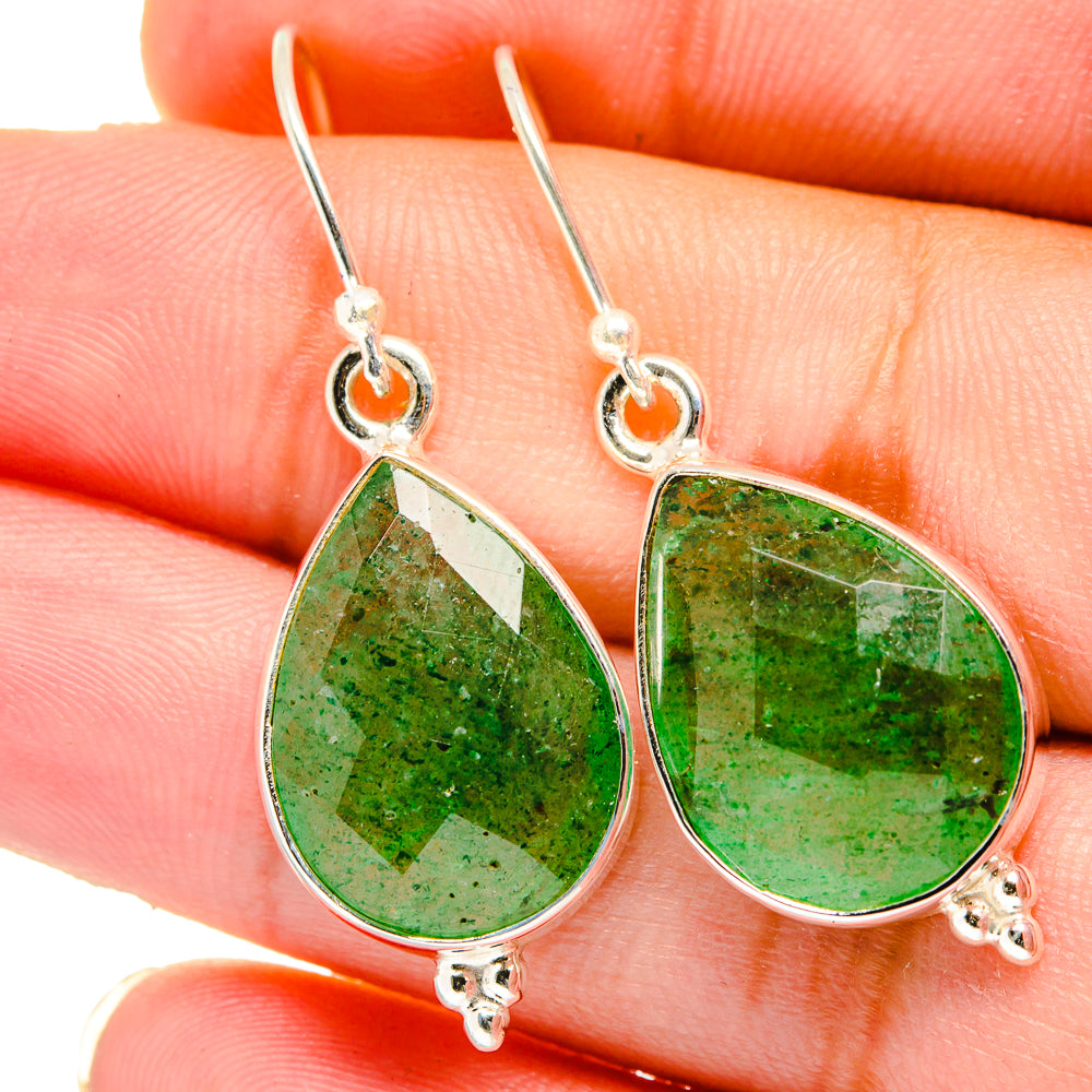 Green Aventurine Earrings handcrafted by Ana Silver Co - EARR421455