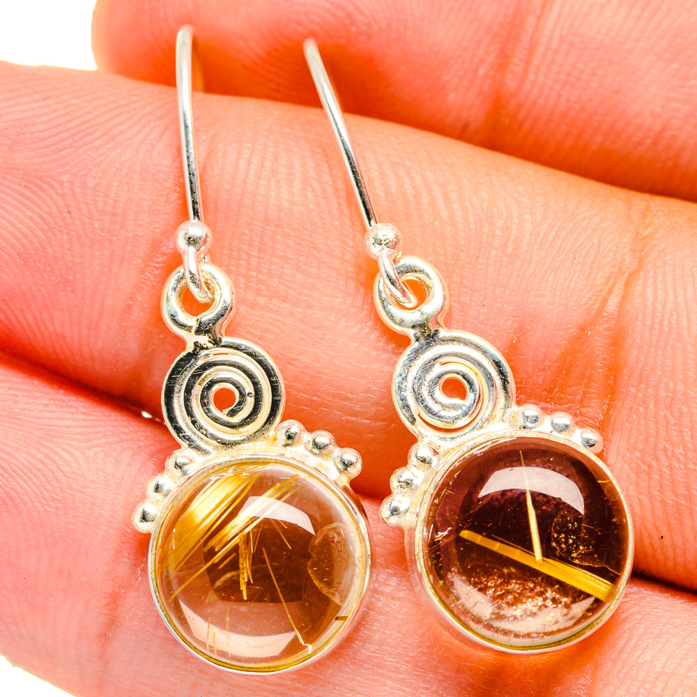 Rutilated Quartz Earrings handcrafted by Ana Silver Co - EARR421474