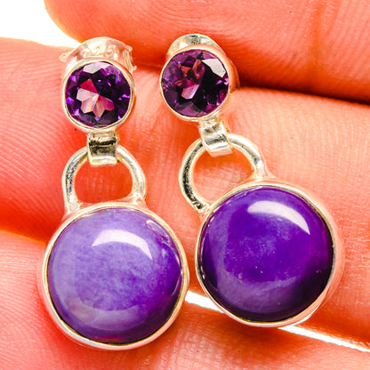 Charoite Earrings handcrafted by Ana Silver Co - EARR421476