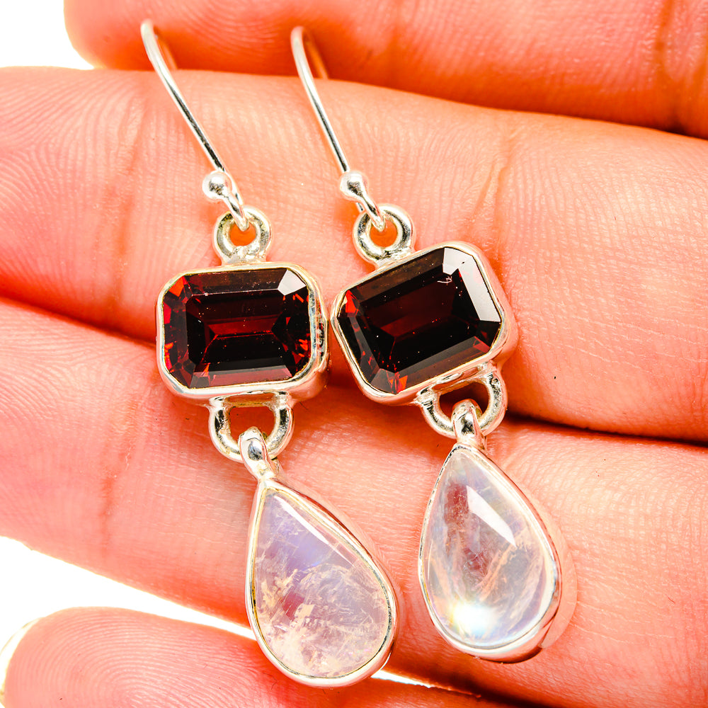 Rainbow Moonstone Earrings handcrafted by Ana Silver Co - EARR421479