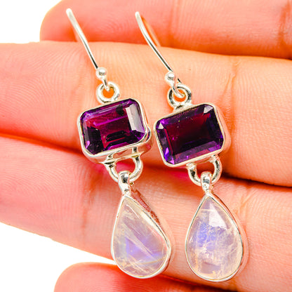 Rainbow Moonstone Earrings handcrafted by Ana Silver Co - EARR421504