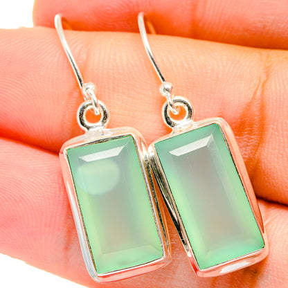 Aqua Chalcedony Earrings handcrafted by Ana Silver Co - EARR421506