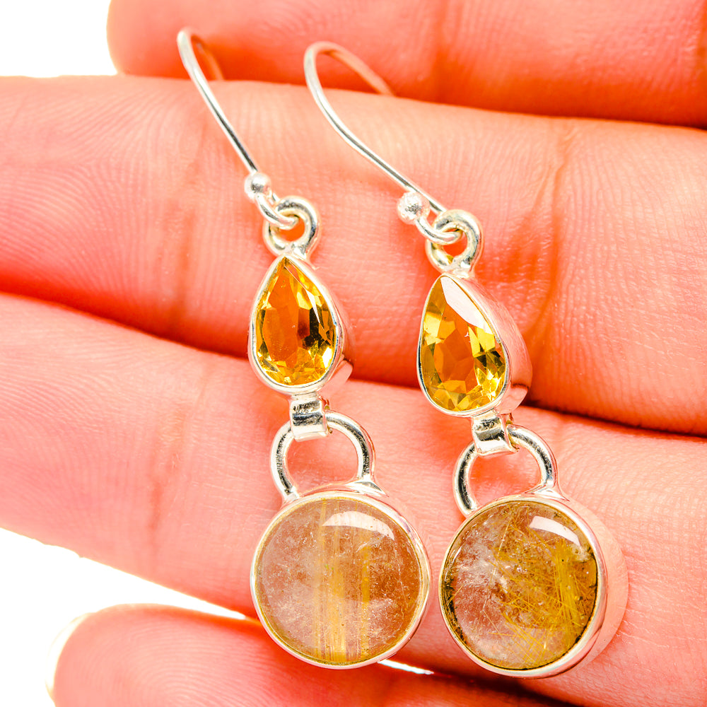 Rutilated Quartz Earrings handcrafted by Ana Silver Co - EARR421514