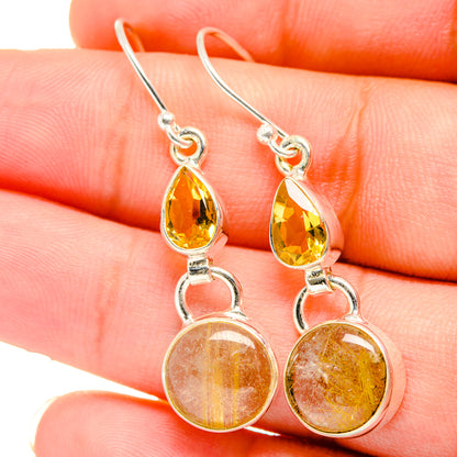 Rutilated Quartz Earrings handcrafted by Ana Silver Co - EARR421514