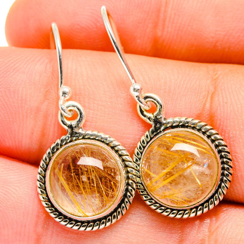 Rutilated Quartz Earrings handcrafted by Ana Silver Co - EARR421520