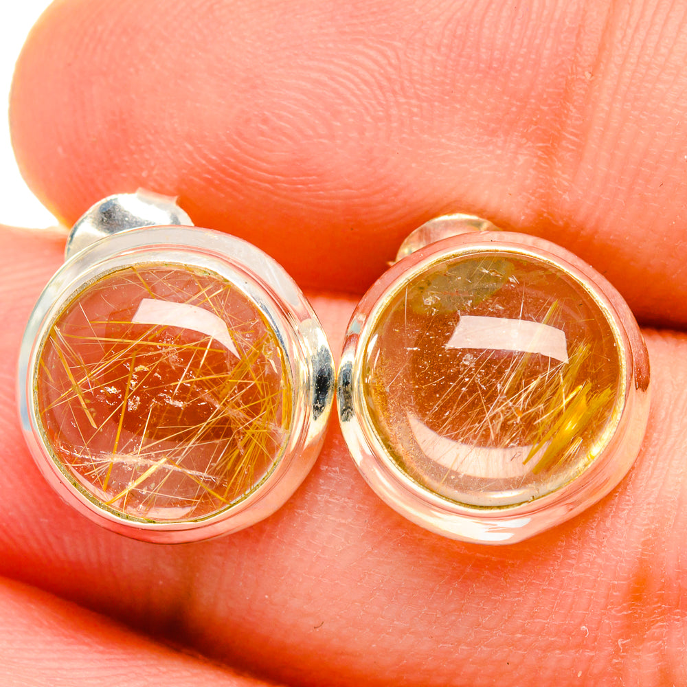 Rutilated Quartz Earrings handcrafted by Ana Silver Co - EARR421523
