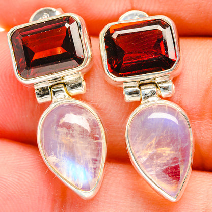 Rainbow Moonstone Earrings handcrafted by Ana Silver Co - EARR421528