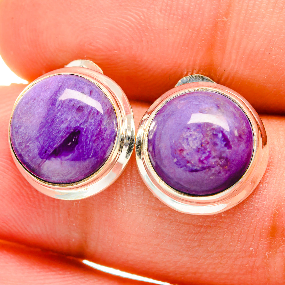 Charoite Earrings handcrafted by Ana Silver Co - EARR421535