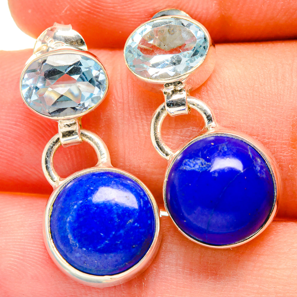 Lapis Lazuli Earrings handcrafted by Ana Silver Co - EARR421543