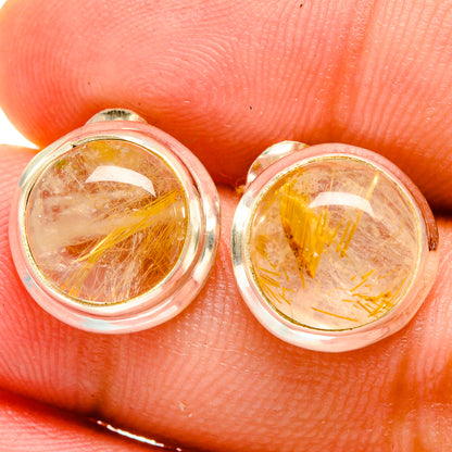 Rutilated Quartz Earrings handcrafted by Ana Silver Co - EARR421554