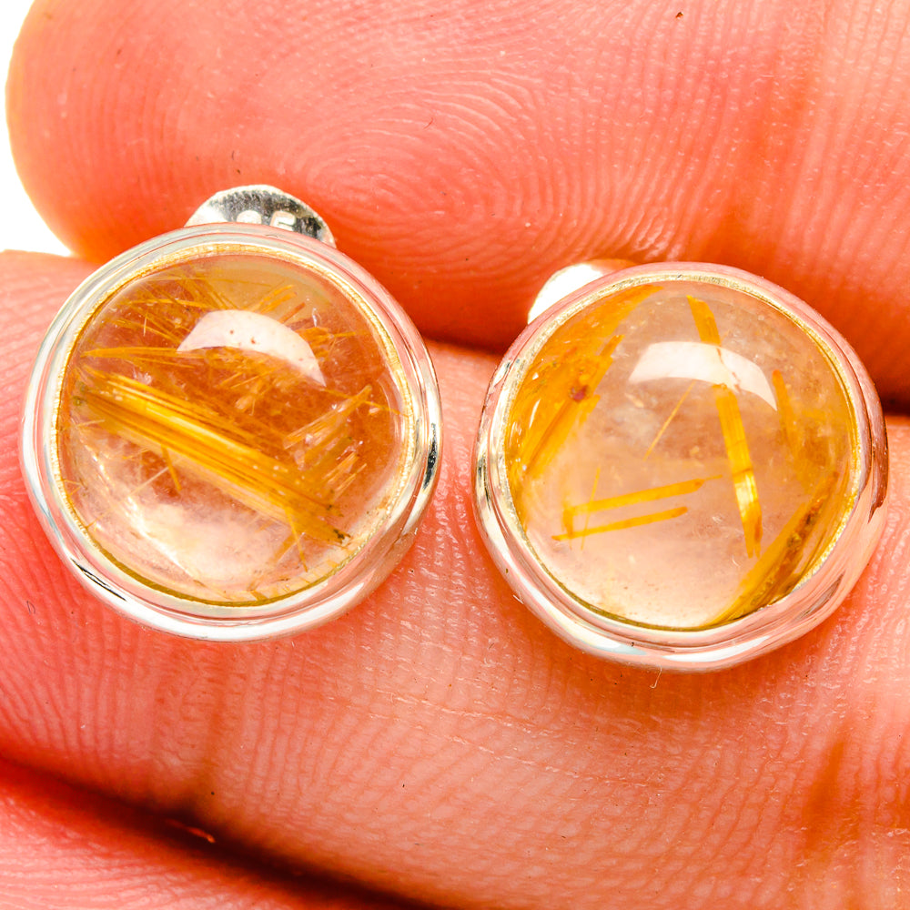 Rutilated Quartz Earrings handcrafted by Ana Silver Co - EARR421560