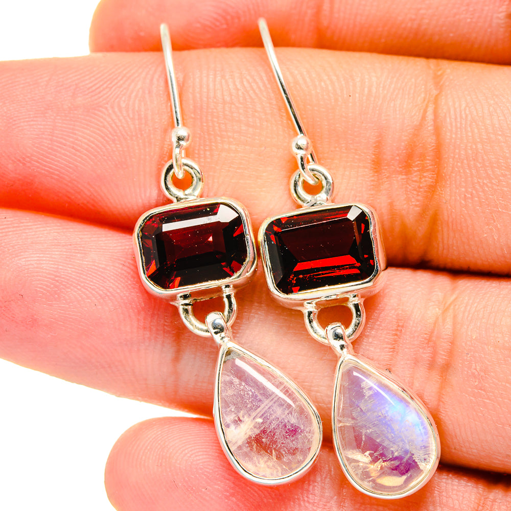 Rainbow Moonstone Earrings handcrafted by Ana Silver Co - EARR421565