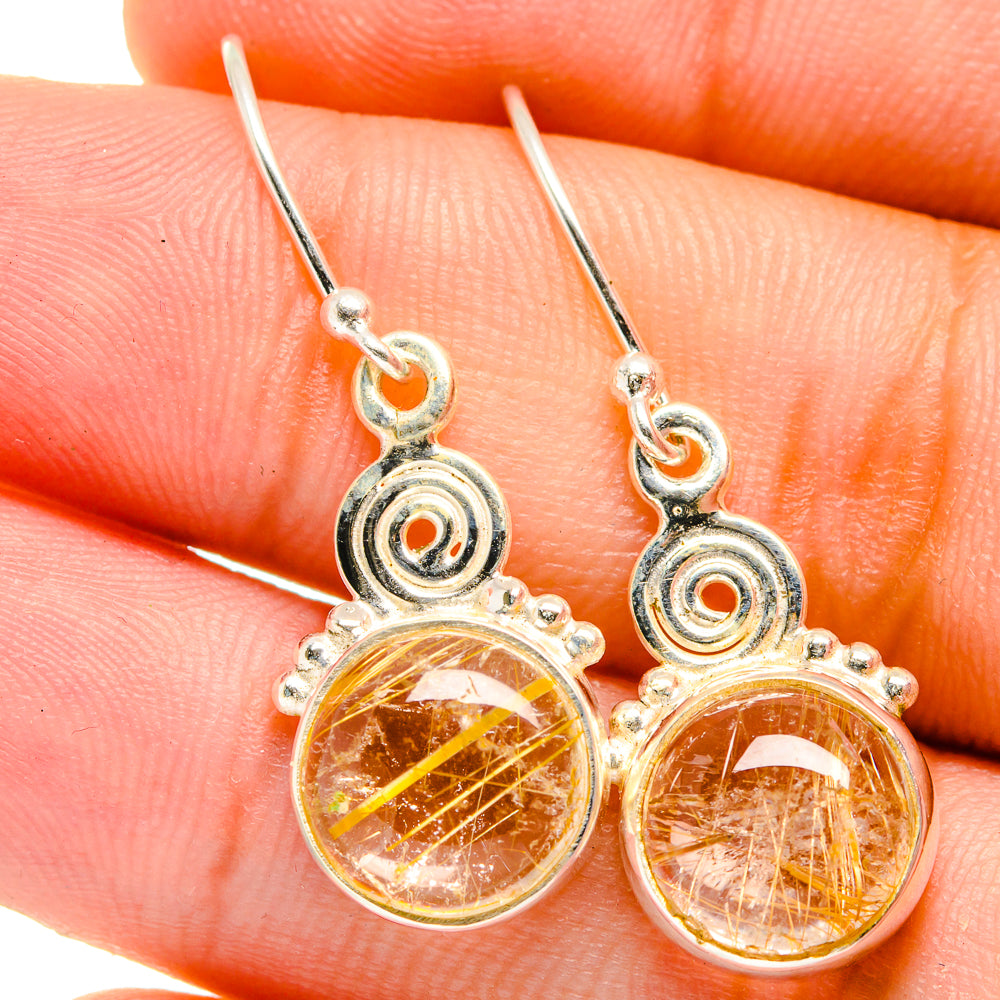 Rutilated Quartz Earrings handcrafted by Ana Silver Co - EARR421566