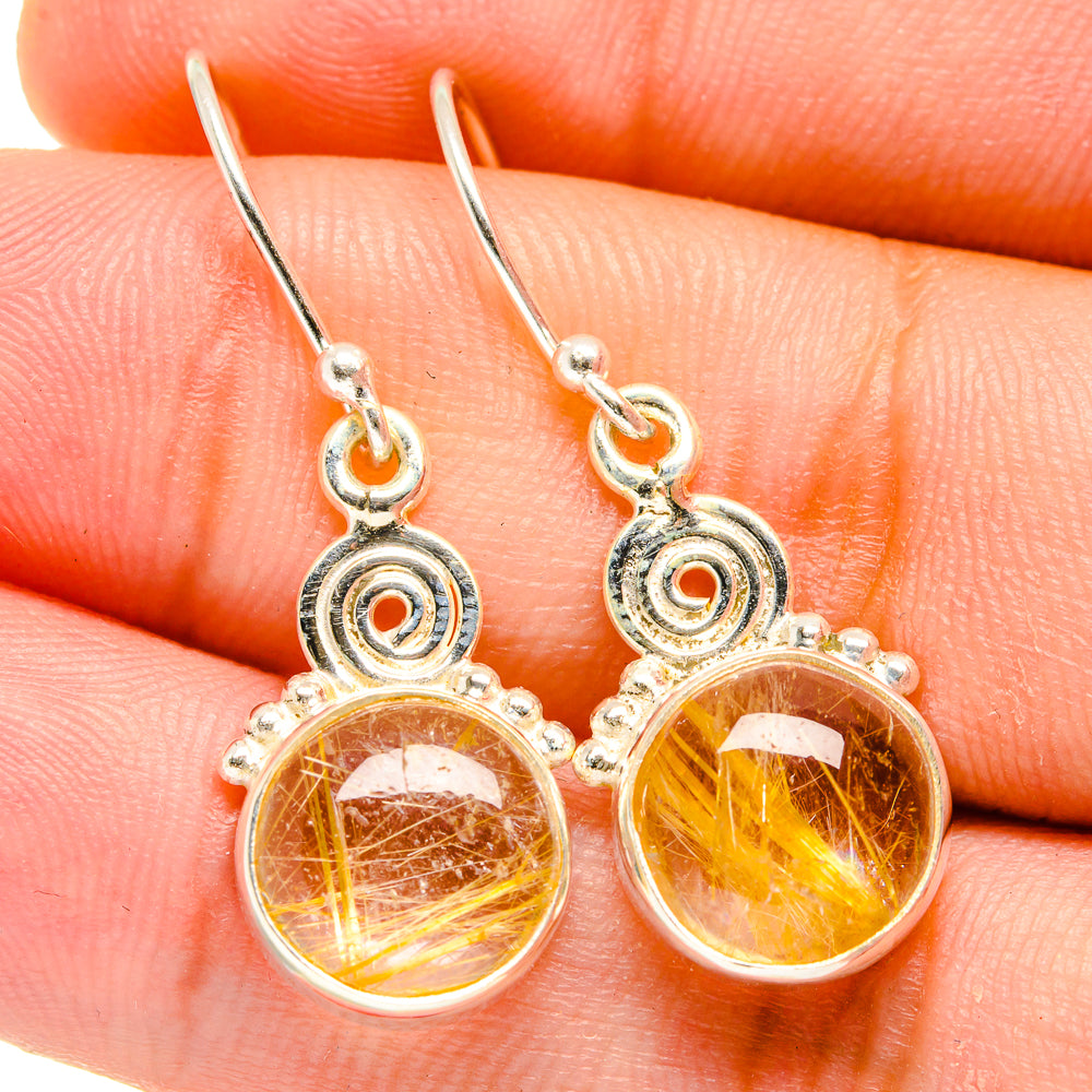 Rutilated Quartz Earrings handcrafted by Ana Silver Co - EARR421570