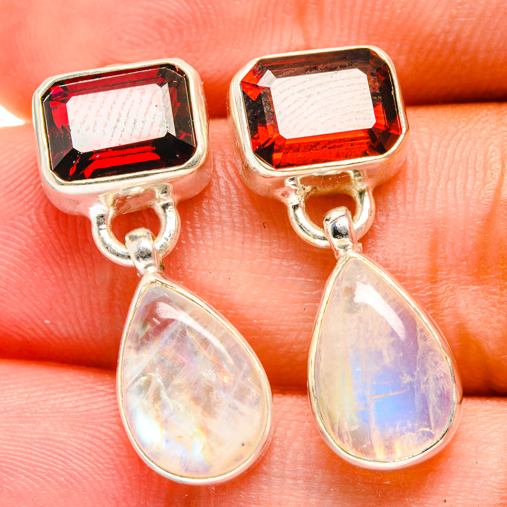 Rainbow Moonstone Earrings handcrafted by Ana Silver Co - EARR421572