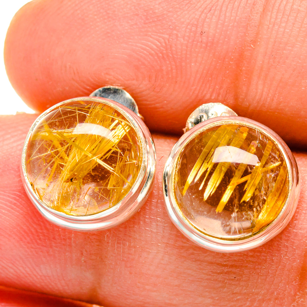 Rutilated Quartz Earrings handcrafted by Ana Silver Co - EARR421584