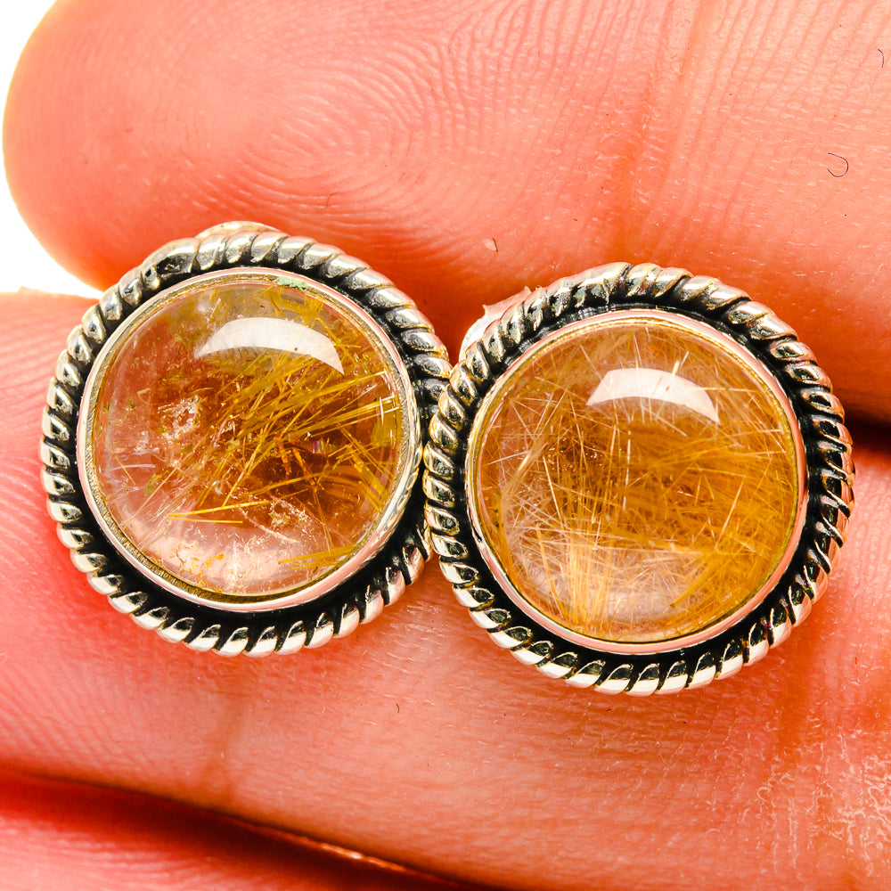 Rutilated Quartz Earrings handcrafted by Ana Silver Co - EARR421589