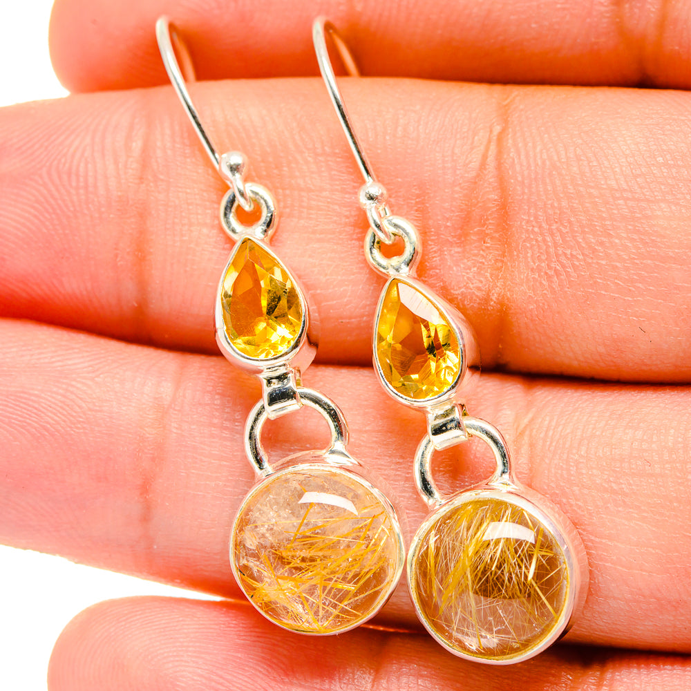 Rutilated Quartz Earrings handcrafted by Ana Silver Co - EARR421602