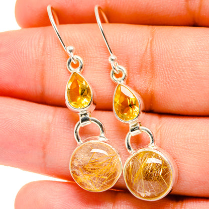 Rutilated Quartz Earrings handcrafted by Ana Silver Co - EARR421602