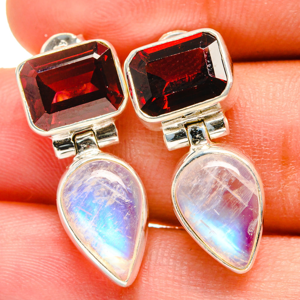 Rainbow Moonstone Earrings handcrafted by Ana Silver Co - EARR421613