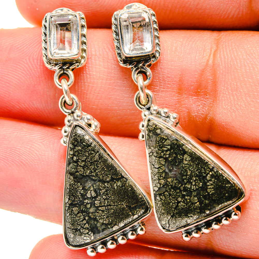 Pyrite Agate Earrings handcrafted by Ana Silver Co - EARR421614
