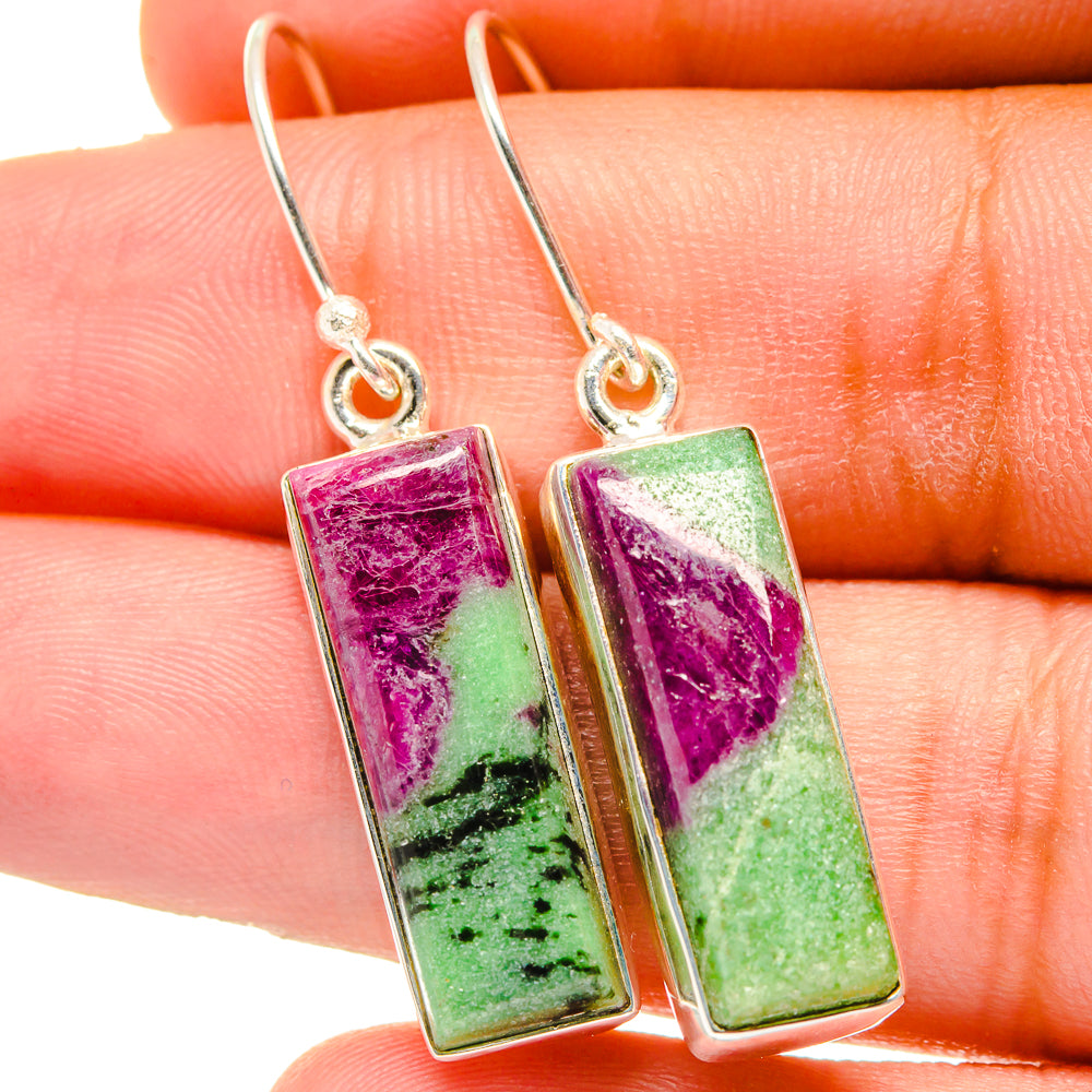 Ruby Zoisite Earrings handcrafted by Ana Silver Co - EARR421616