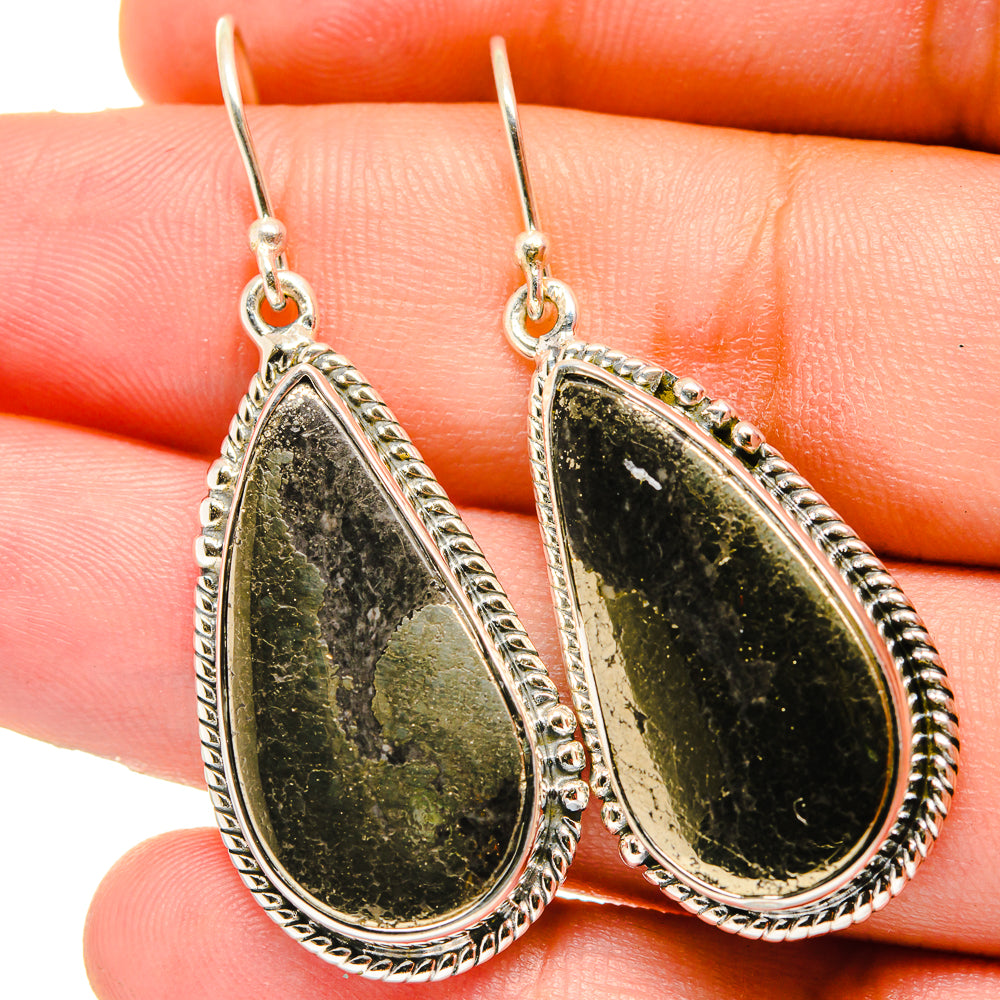 Pyrite Agate Earrings handcrafted by Ana Silver Co - EARR421618