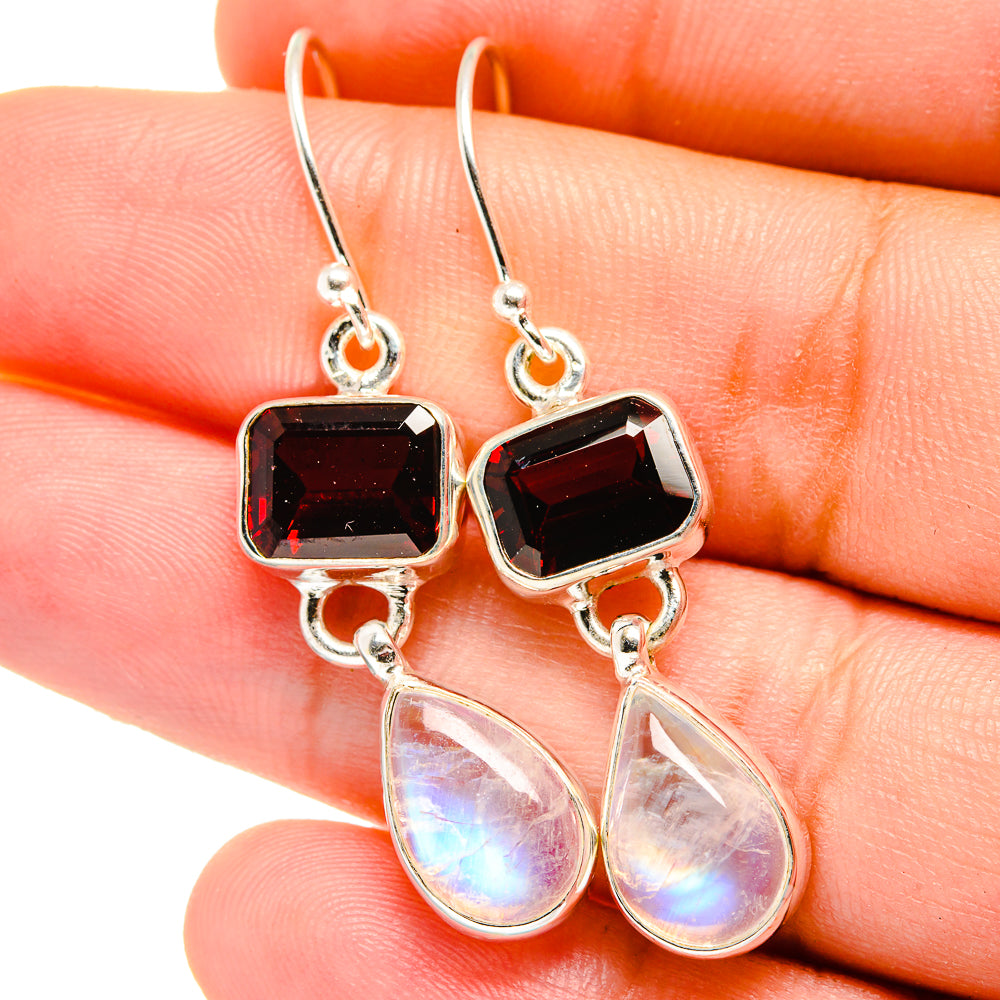 Rainbow Moonstone Earrings handcrafted by Ana Silver Co - EARR421622