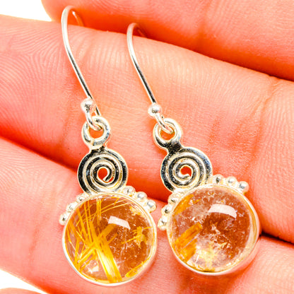 Rutilated Quartz Earrings handcrafted by Ana Silver Co - EARR421649