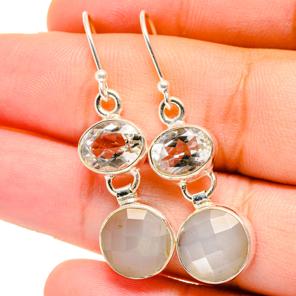 Rainbow Moonstone Earrings handcrafted by Ana Silver Co - EARR421670