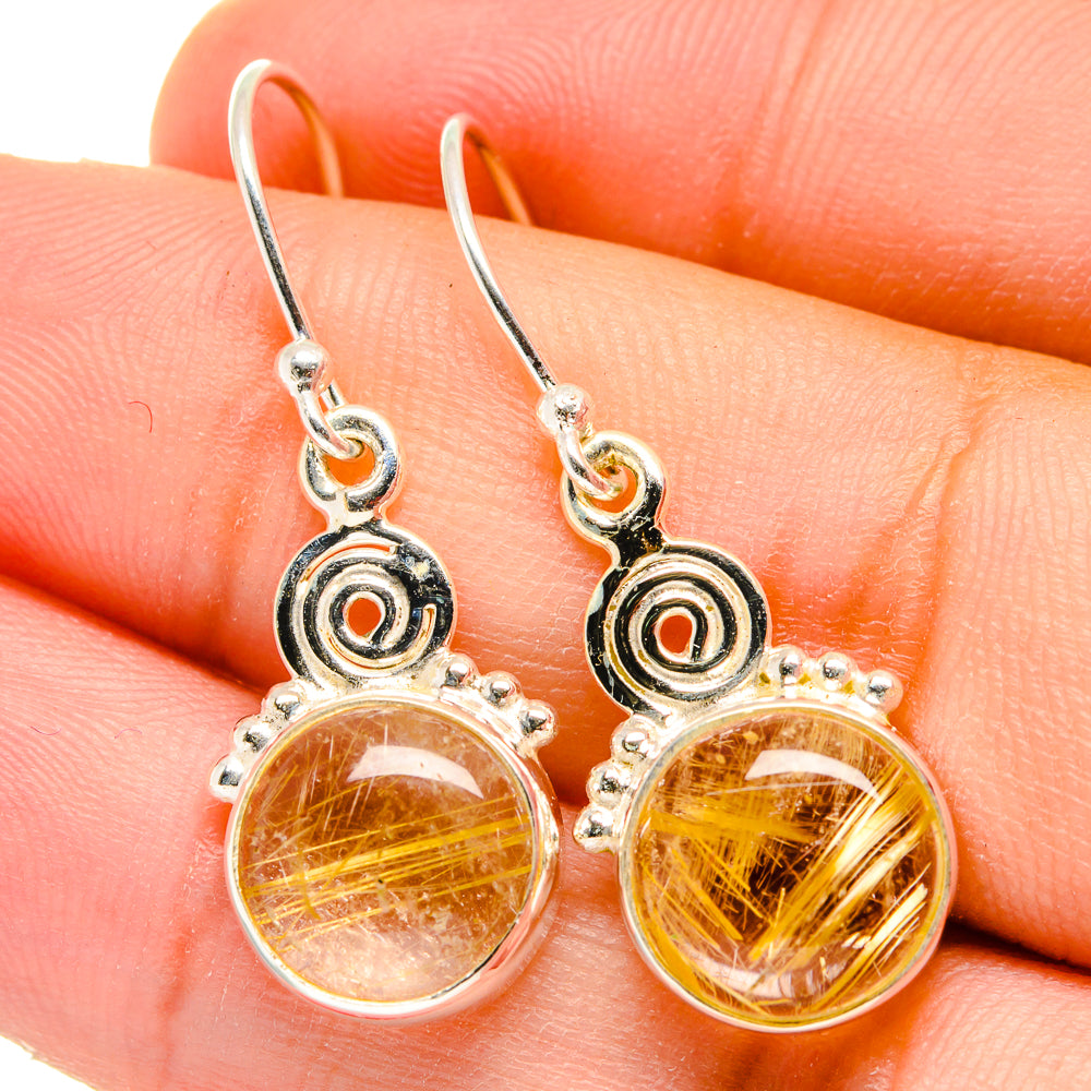 Rutilated Quartz Earrings handcrafted by Ana Silver Co - EARR421678