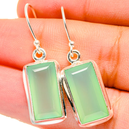 Aqua Chalcedony Earrings handcrafted by Ana Silver Co - EARR421685