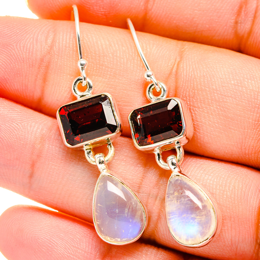 Rainbow Moonstone Earrings handcrafted by Ana Silver Co - EARR421704