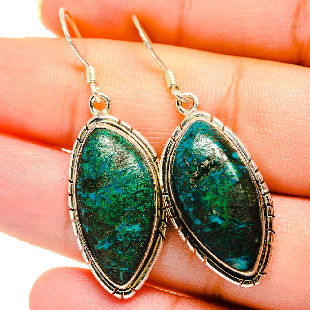 Chrysocolla Earrings handcrafted by Ana Silver Co - EARR421733