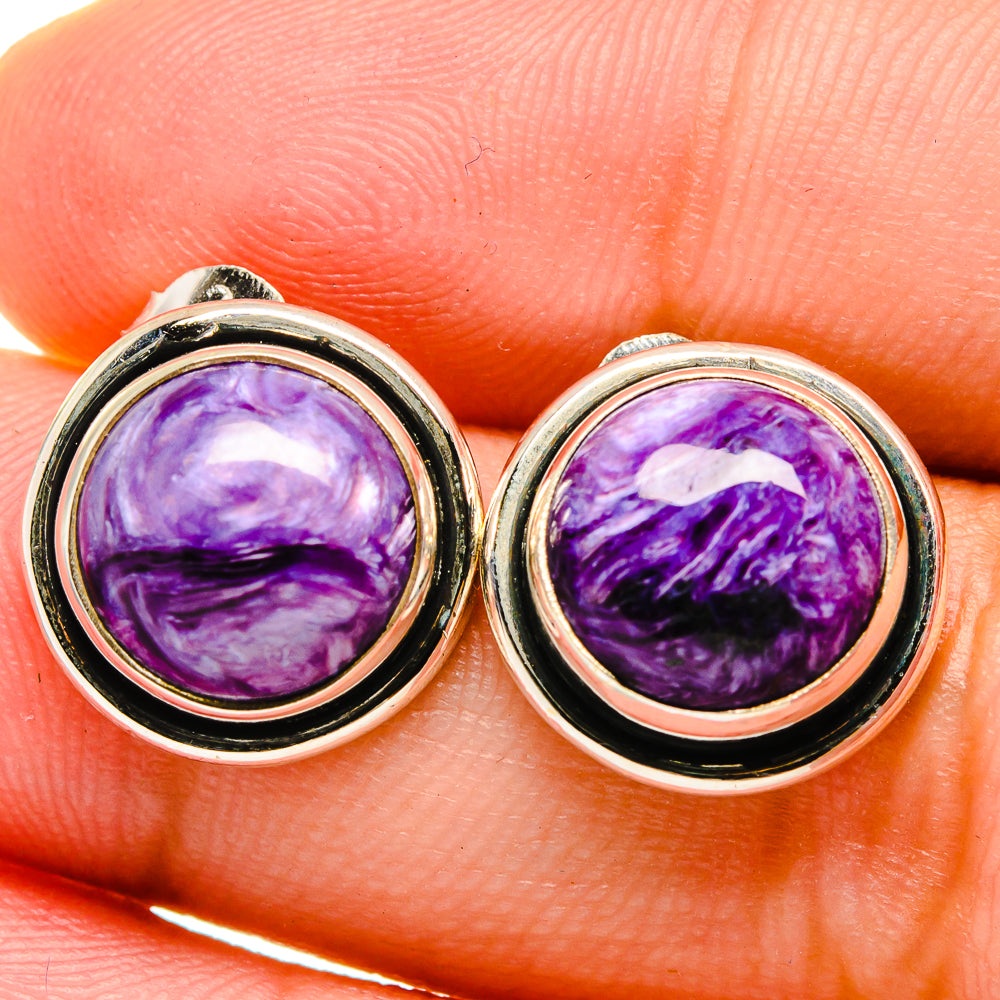 Charoite Earrings handcrafted by Ana Silver Co - EARR421735